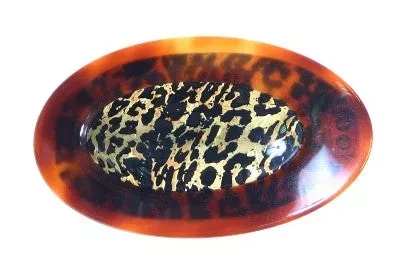 French Large Oval Soft Insert Barrette Handmade