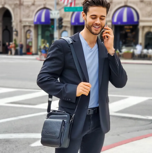 PU leather wireless charger essential travel bag
