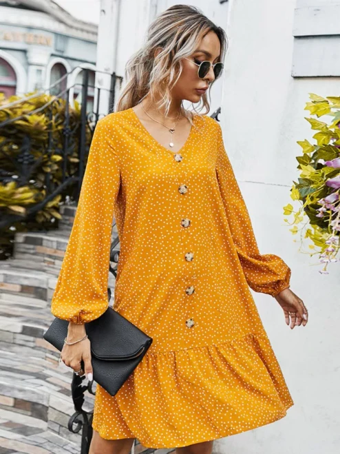 Women Summer Ruffle Casual Hem Dress