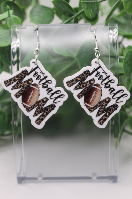 Football Mom || Acrylic Dangle Earrings || Hypoallergenic