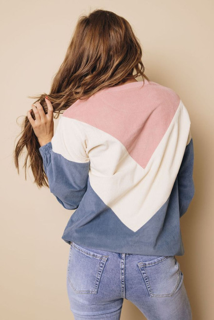 Suki Balloon Sleeve Corduroy Sweatshirt