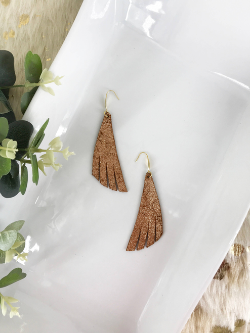 Copper Leather Earrings 