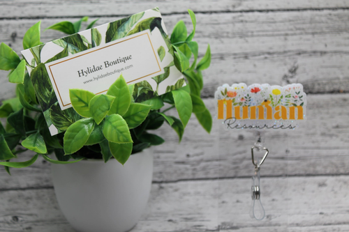 Human Resources Floral Badge Reel