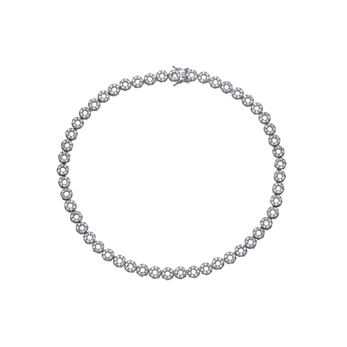 Collette Z Sterling Silver Clear Cubic Zirconia Open Circle Necklace
