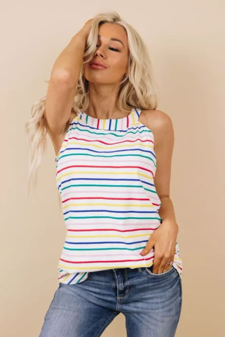 Frazier Striped Halter Tank