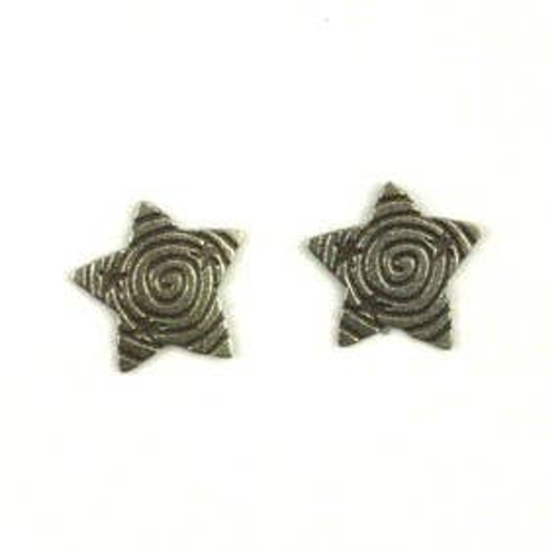 Star with Swirl Silver Post