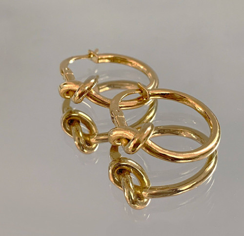 HARPER GOLD KNOT HOOP EARRINGS