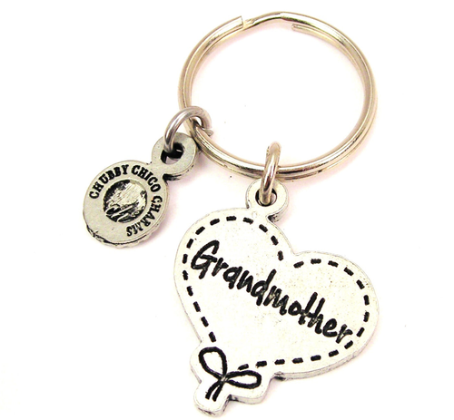 Grandmother Quilted Heart Key Chain