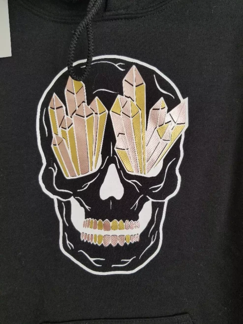 Skull Hoodie with Color Crystals
