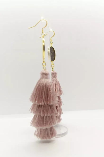 LV Again -Mauve Tassel Earrings