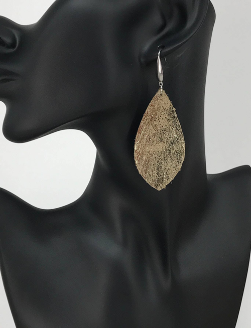 Platinum Goat Leather Earrings 