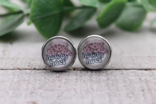 Howdy Hoes | Hypoallergenic |  Glass Stud Earrings