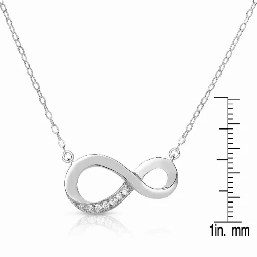 Collette Z Sterling Silver Cubic Zirconia Infinity Necklace