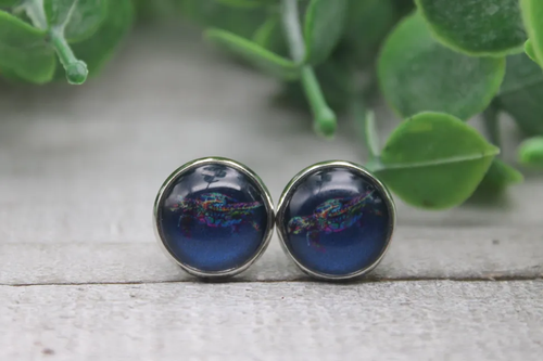 Sea Turtle Glass Stud Earrings