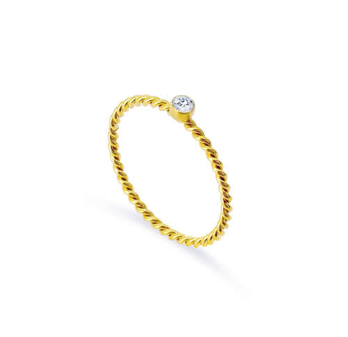 NAOMI GOLD TWIST SOLITAIRE RING