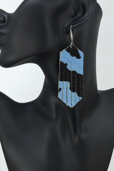 Hair On Leather Earrings 