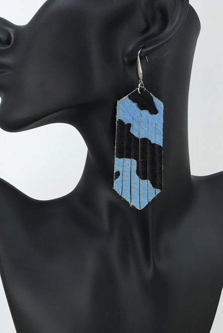 Hair On Leather Earrings 