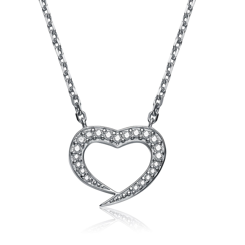 Collette Z Sterling Silver Cubic Zirconia Heart Necklace