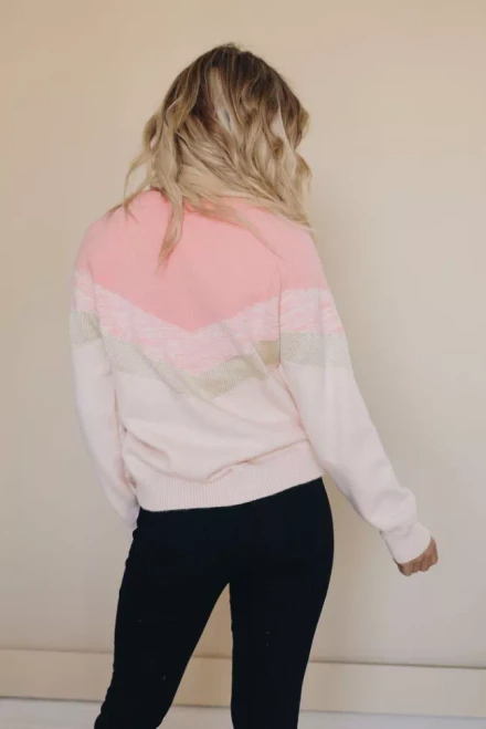 Sloan V-Stripe Knit Sweater