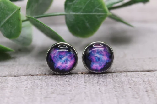 Galaxy Glass  Stud Earrings
