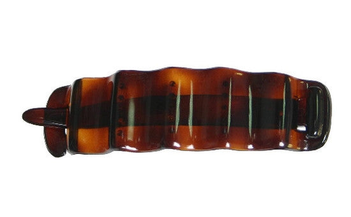 French Non Metal Tortoise Shell Wave Barrette