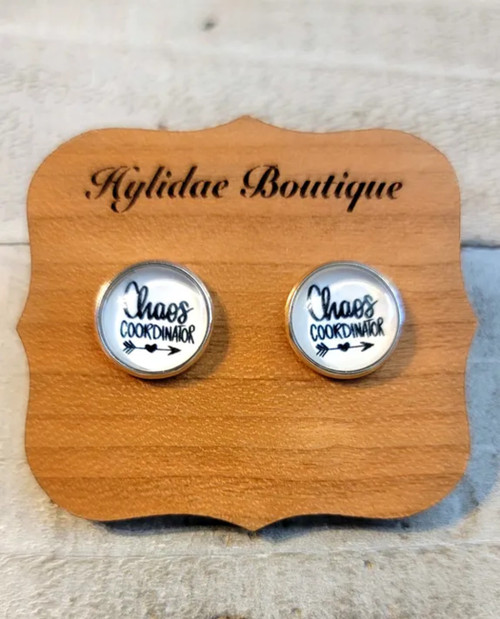 Chaos Coordinator || Glass Stud Earrings || Hypoallergenic