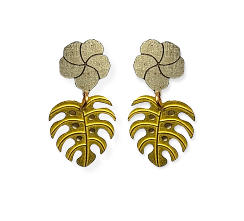 SILVER PLUMERIA, COPPER MONSTERA 