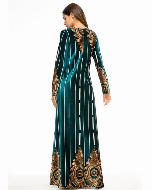 Dubai Velvet Elegant Maxi Dress