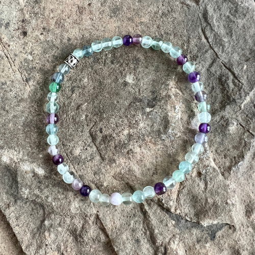 Fluorite Amethyst Bead Bracelet