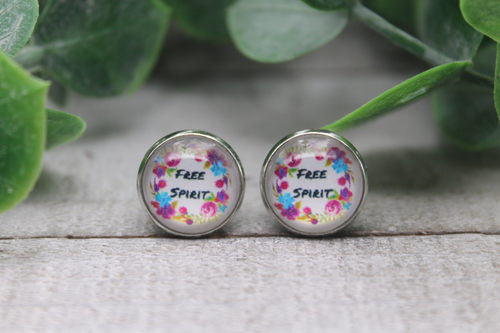Free Spirit  Glass Stud Earrings
