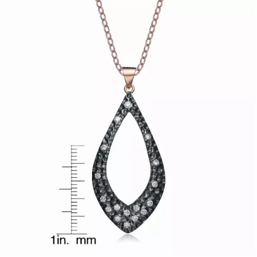 Collette Z Rose-plated Sterling Silver Cubic Zirconia Pear-shaped Necklace