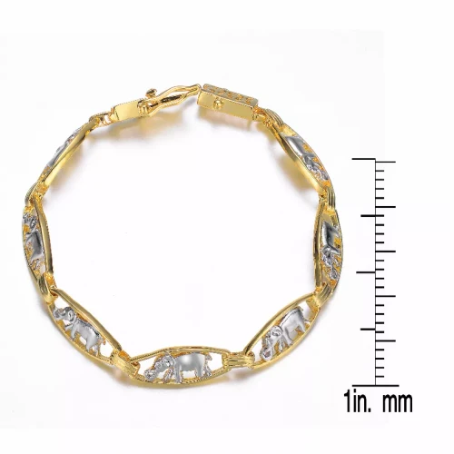 Collette Z Sterling Silver Gold Plated and Cubic Zirconia Bracelet