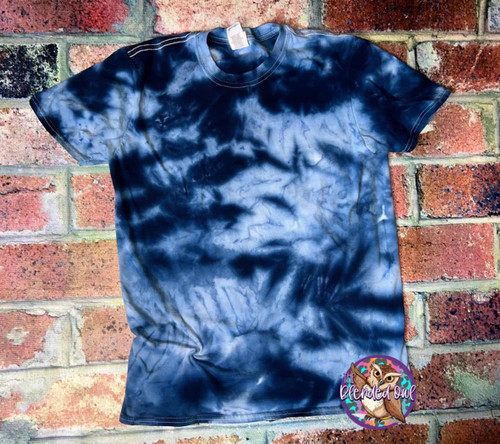 Blue Ice Dye Tie Dye Blank Tee 