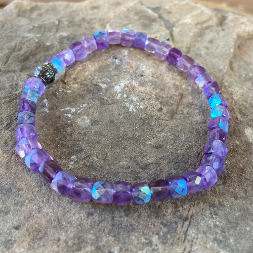 Amethyst Cube Bracelet