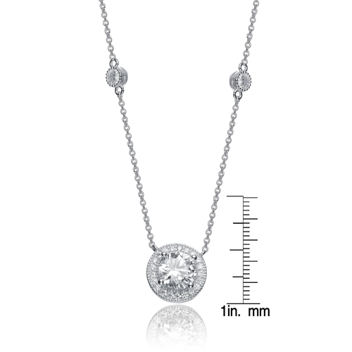Collette Z Sterling Silver White Cubic Zirconia Necklace