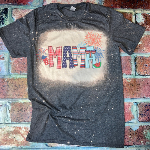 Personalized Patriotic Name Bleached Graphic Tee 