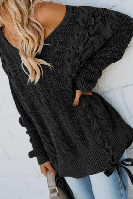 Its A Vibe Cable Knit Sweater