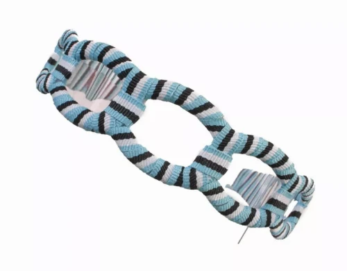 Wide Striped Fabric Headband with Open Rings