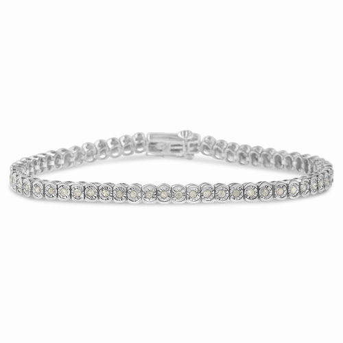 Sterling Silver 1carat Total Diamond Weight Diamond Tennis Bracelet