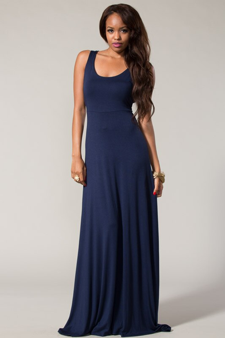 Sweet Heart Maxi Dress Blue