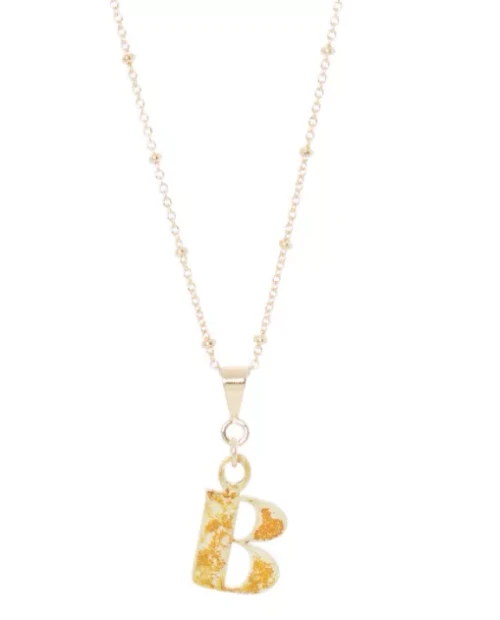 14K Gold Plated Letter Charm Necklace