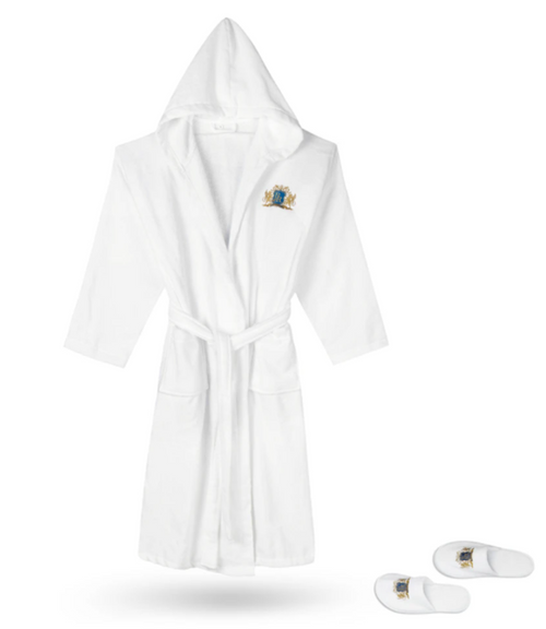 Bath Robe Hooded Velour