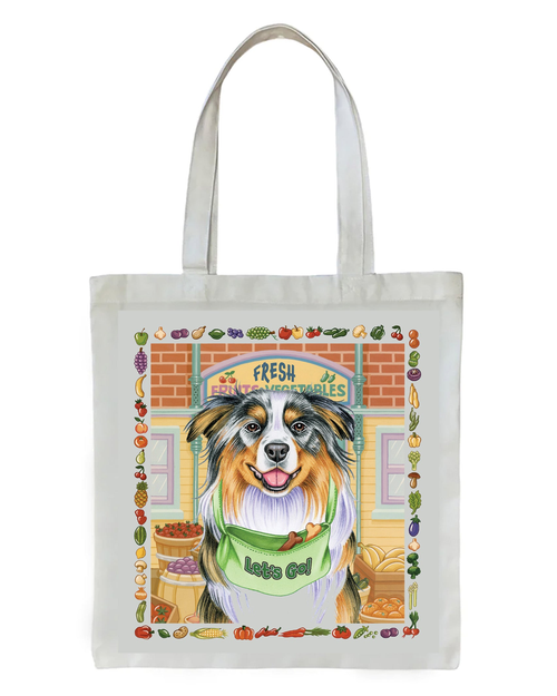Australian Shepherd Blue Merle - Tomoyo Pitcher   Dog Breed Tote Bags