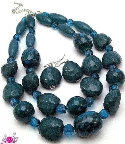 Blue Hand Painted Multistrand Set