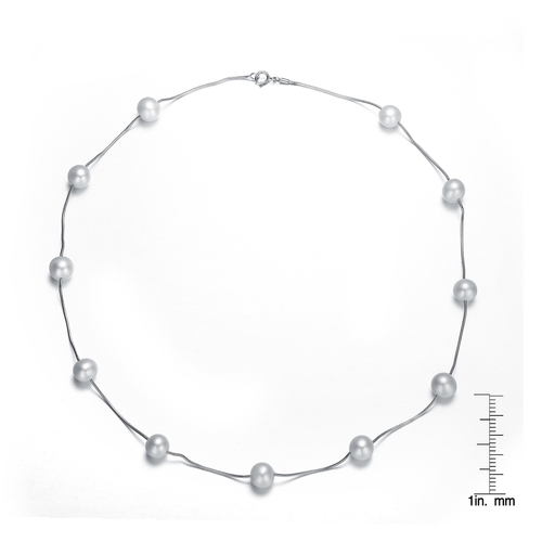 Collette Z Sterling Silver White Pearl Classic Necklace