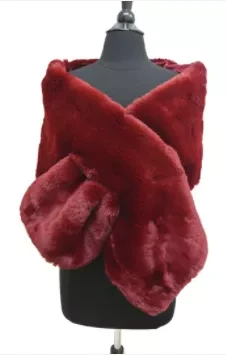 Faux Fur Scarf Red