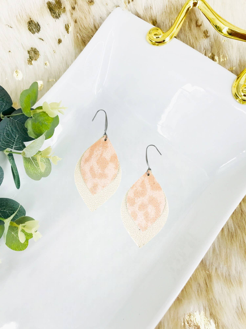 Leopard Faux Leather Earrings 