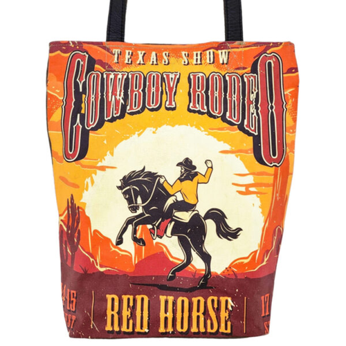 Cowboy Rodeo Recycled Military Tent Tote