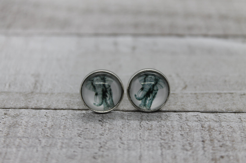 Elephant  Glass Stud Earrings