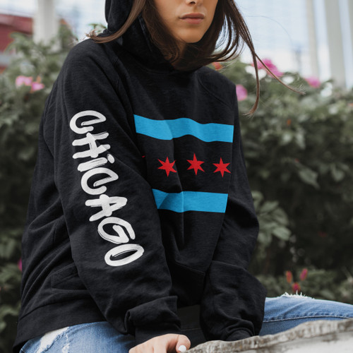 Chicago Flag Hoodie - Graffiti